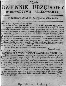 Dziennik Rządowy Województwa Krakowskiego 1822, nr 46