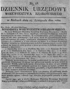 Dziennik Rządowy Województwa Krakowskiego 1822, nr 48