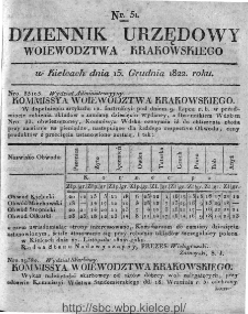 Dziennik Rządowy Województwa Krakowskiego 1822, nr 51