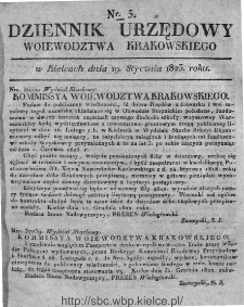 Dziennik Rządowy Województwa Krakowskiego 1823, nr 3