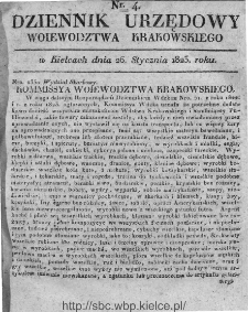 Dziennik Rządowy Województwa Krakowskiego 1823, nr 4