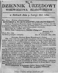Dziennik Rządowy Województwa Krakowskiego 1823, nr 6