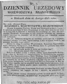 Dziennik Rządowy Województwa Krakowskiego 1823, nr 7