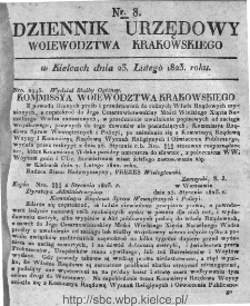 Dziennik Rządowy Województwa Krakowskiego 1823, nr 8