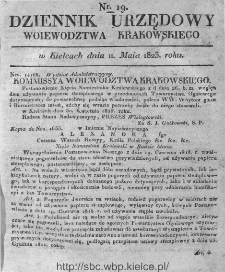 Dziennik Rządowy Województwa Krakowskiego 1823, nr 19