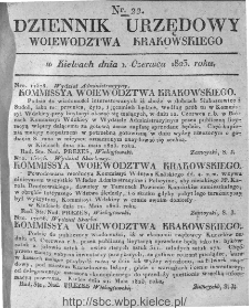 Dziennik Rządowy Województwa Krakowskiego 1823, nr 22