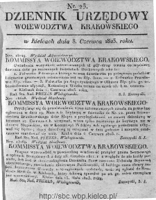 Dziennik Rządowy Województwa Krakowskiego 1823, nr 23