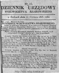 Dziennik Rządowy Województwa Krakowskiego 1823, nr 25
