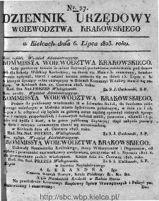 Dziennik Rządowy Województwa Krakowskiego 1823, nr 27