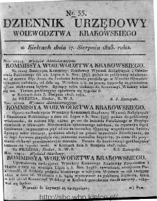 Dziennik Rządowy Województwa Krakowskiego 1823, nr 33