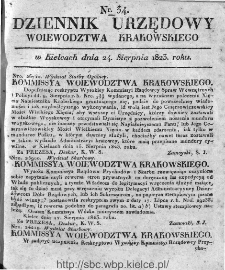 Dziennik Rządowy Województwa Krakowskiego 1823, nr 34