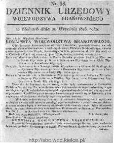 Dziennik Rządowy Województwa Krakowskiego 1823, nr 38