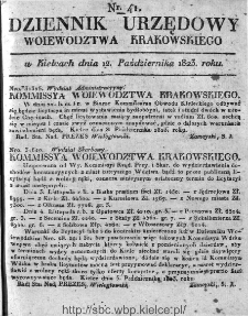 Dziennik Rządowy Województwa Krakowskiego 1823, nr 41