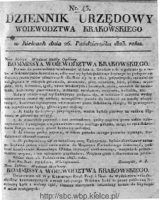 Dziennik Rządowy Województwa Krakowskiego 1823, nr 43