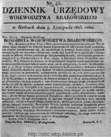 Dziennik Rządowy Województwa Krakowskiego 1823, nr 45