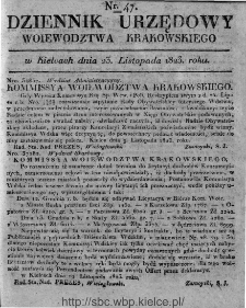 Dziennik Rządowy Województwa Krakowskiego 1823, nr 47