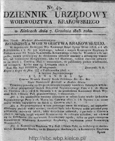 Dziennik Rządowy Województwa Krakowskiego 1823, nr 49