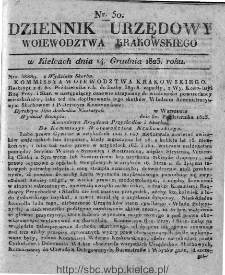 Dziennik Rządowy Województwa Krakowskiego 1823, nr 50
