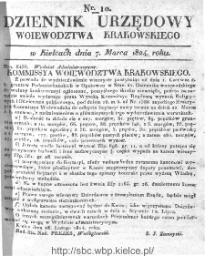 Dziennik Rządowy Województwa Krakowskiego 1824, nr 10