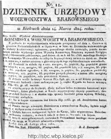 Dziennik Rządowy Województwa Krakowskiego 1824, nr 11