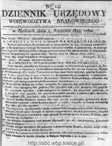 Dziennik Rządowy Województwa Krakowskiego 1824, nr 14