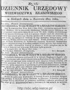 Dziennik Rządowy Województwa Krakowskiego 1824, nr 15