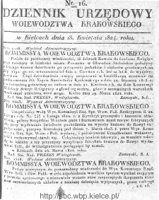 Dziennik Rządowy Województwa Krakowskiego 1824, nr 16