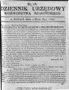 Dziennik Rządowy Województwa Krakowskiego 1824, nr 18