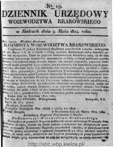 Dziennik Rządowy Województwa Krakowskiego 1824, nr 19