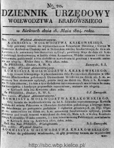 Dziennik Rządowy Województwa Krakowskiego 1824, nr 20