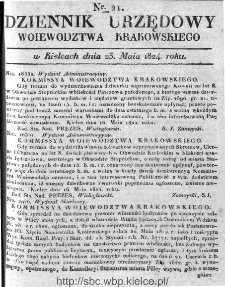 Dziennik Rządowy Województwa Krakowskiego 1824, nr 21