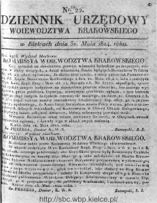 Dziennik Rządowy Województwa Krakowskiego 1824, nr 22