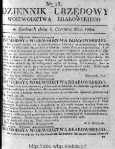 Dziennik Rządowy Województwa Krakowskiego 1824, nr 23