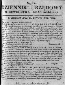 Dziennik Rządowy Województwa Krakowskiego 1824, nr 25