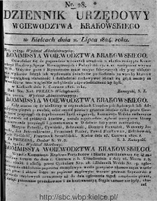 Dziennik Rządowy Województwa Krakowskiego 1824, nr 28