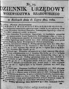 Dziennik Rządowy Województwa Krakowskiego 1824, nr 29