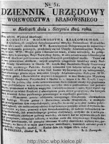 Dziennik Rządowy Województwa Krakowskiego 1824, nr 31
