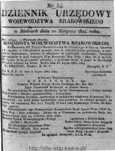 Dziennik Rządowy Województwa Krakowskiego 1824, nr 34