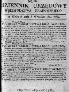 Dziennik Rządowy Województwa Krakowskiego 1824, nr 36