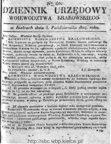 Dziennik Rządowy Województwa Krakowskiego 1824, nr 40