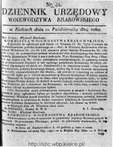 Dziennik Rządowy Województwa Krakowskiego 1824, nr 41