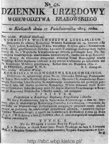 Dziennik Rządowy Województwa Krakowskiego 1824, nr 42