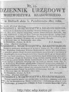 Dziennik Rządowy Województwa Krakowskiego 1824, nr 44