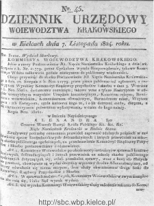 Dziennik Rządowy Województwa Krakowskiego 1824, nr 45