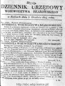 Dziennik Rządowy Województwa Krakowskiego 1824, nr 49