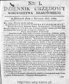Dziennik Rządowy Województwa Krakowskiego 1825, nr 1