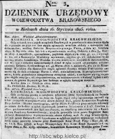 Dziennik Rządowy Województwa Krakowskiego 1825, nr 3