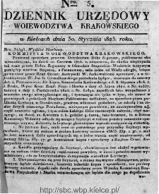 Dziennik Rządowy Województwa Krakowskiego 1825, nr 5