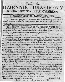 Dziennik Rządowy Województwa Krakowskiego 1825, nr 8