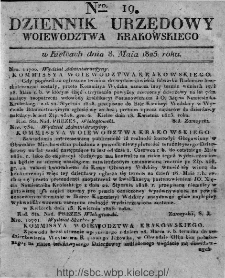 Dziennik Rządowy Województwa Krakowskiego 1825, nr 19